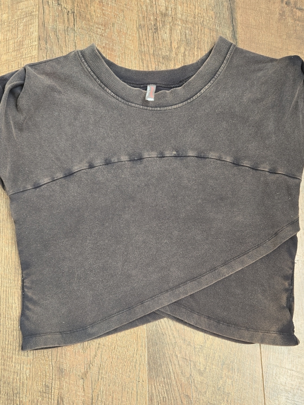FP Movement Hot Shot Crossover by Free People Washed  Cropped Wrap Tee- Flaw